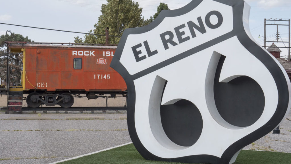 Route 66 Sculpture in El Reno - photo by Dennis Spielman